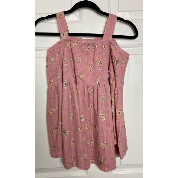 Cloud Chaser Cold Shoulder Pink Floral Smocked Top - Picture 5 of 5